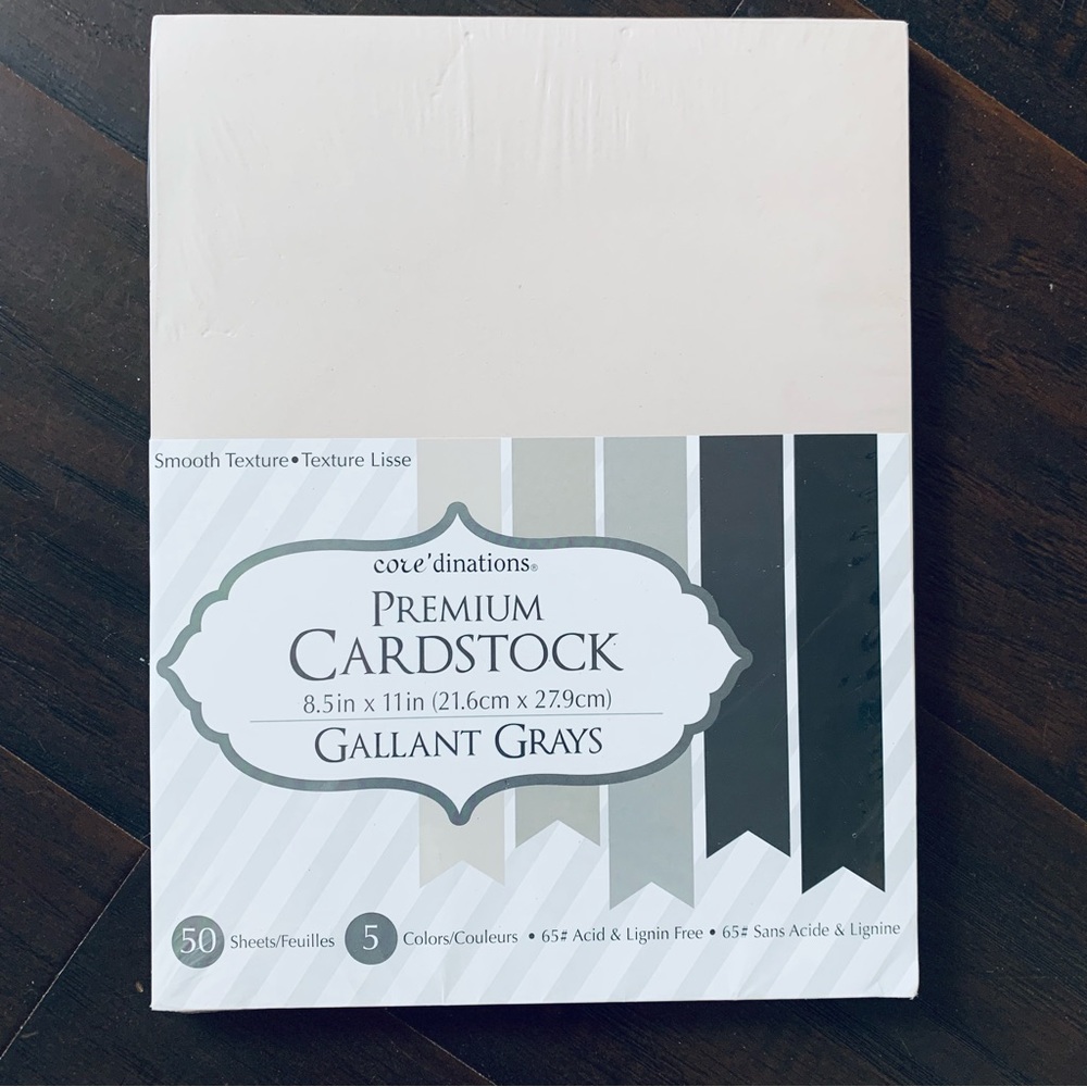 Darice Gallant Grays Core'dinations Value Pack Cardstock Craft Paper 8.5" x 11"